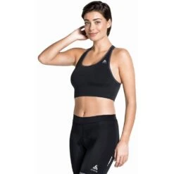 Odlo Brassiere Seamless Medium Ceramicool Femme Noir -Odlo main 131421 15015 Model Front Crop 4d3c