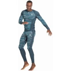 Odlo Base Layer Top Crew Neck Long Sleeve Blackcomb Eco Homme Bleu -Odlo main 188562 20836 Model Front FullBody 1 fc5b