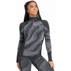 Odlo Blackcomb Eco Base Layer Top With Facemask Long Sleeve Femme Blanc -Odlo main 188571 60223 Model Front Crop 1 3cb7