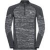 Odlo Base Layer Top Turtle Neck Long Sleeve Half Zip Blackcomb Eco Homme Noir