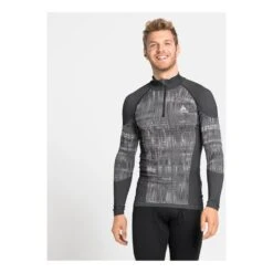 Odlo Base Layer Top Turtle Neck Long Sleeves Half Zip Blackcomb Homme Gris -Odlo main 294607 185896 3 19e9