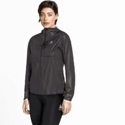 Odlo Veste Zeroweight Dual Dry Waterproof Femme Noir -Odlo main 313021 15000 Model Front Crop 1 04f1