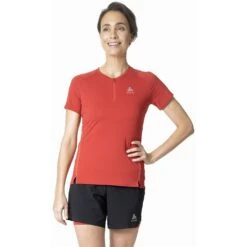 Odlo T-Shirt Manches Courtes 1.2 Zip Axalp Trail Femme 9 Odlo T-Shirt Manches Courtes 1.2 Zip Axalp Trail Femme -Odlo main 313901 30837 Model Front Crop 1 65f2