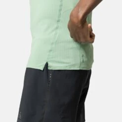 Odlo T-Shirt Manches Courtes 1.2 Zip Axalp Trail Homme Vert -Odlo main 313902 40414 Model Detail Crop 2 1 5836