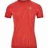 Odlo T-Shirt Manches Courtes Zeroweight Ceramic Femme Rouge -Odlo main 313971 30853 Torso Front 2 7c7e