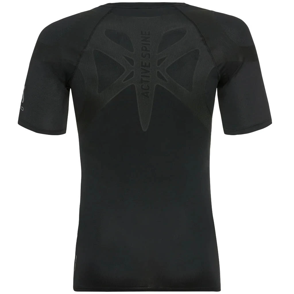 Odlo T-Shirt Crew Neck Short Sleeve Active Spine Homme Noir 4 Odlo T-Shirt Crew Neck Short Sleeve Active Spine Homme Noir – Image 2