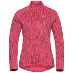 Odlo Midlayer Full Zip Fli Light Print Femme Rose