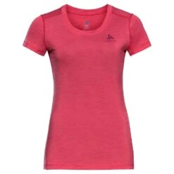 Odlo Base Layer Top Crew Neck Short Sleeve Merino 130 Femme Rose