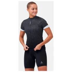 Odlo - Women's T-Shirt S/U Collar S/S FZ Essential Print - Maillot De Cyclisme -Odlo odlo womens t shirt s u collar s s fz essential print maillot de cyclisme detail 4